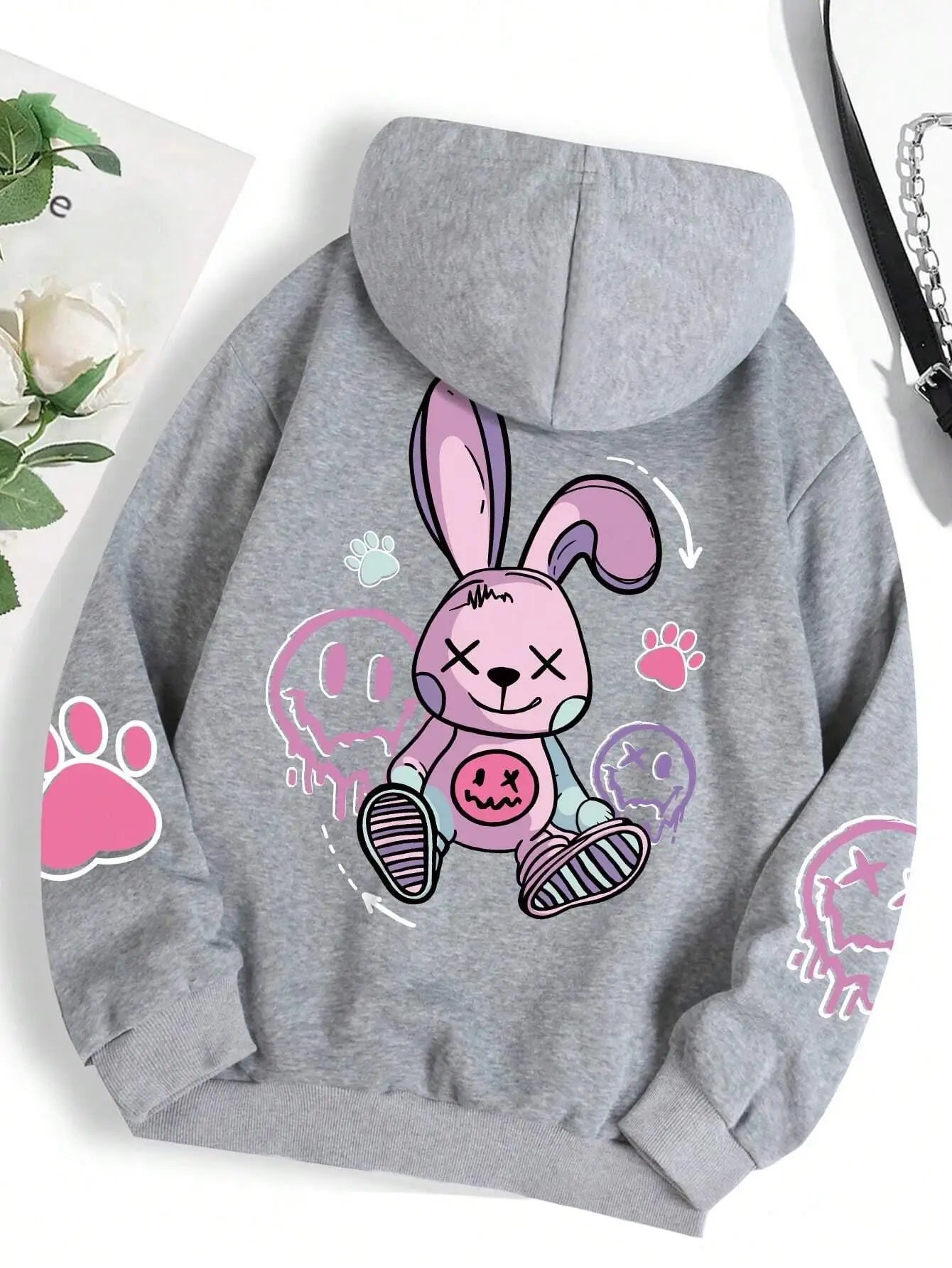 Hip Hop Street Casual Impresso Feminino Hoodies Moda Hoodie Oversize Solto Novos Moletons Outono Quente Fleece Roupas