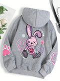 Hip Hop Street Casual Impresso Feminino Hoodies Moda Hoodie Oversize Solto Novos Moletons Outono Quente Fleece Roupas