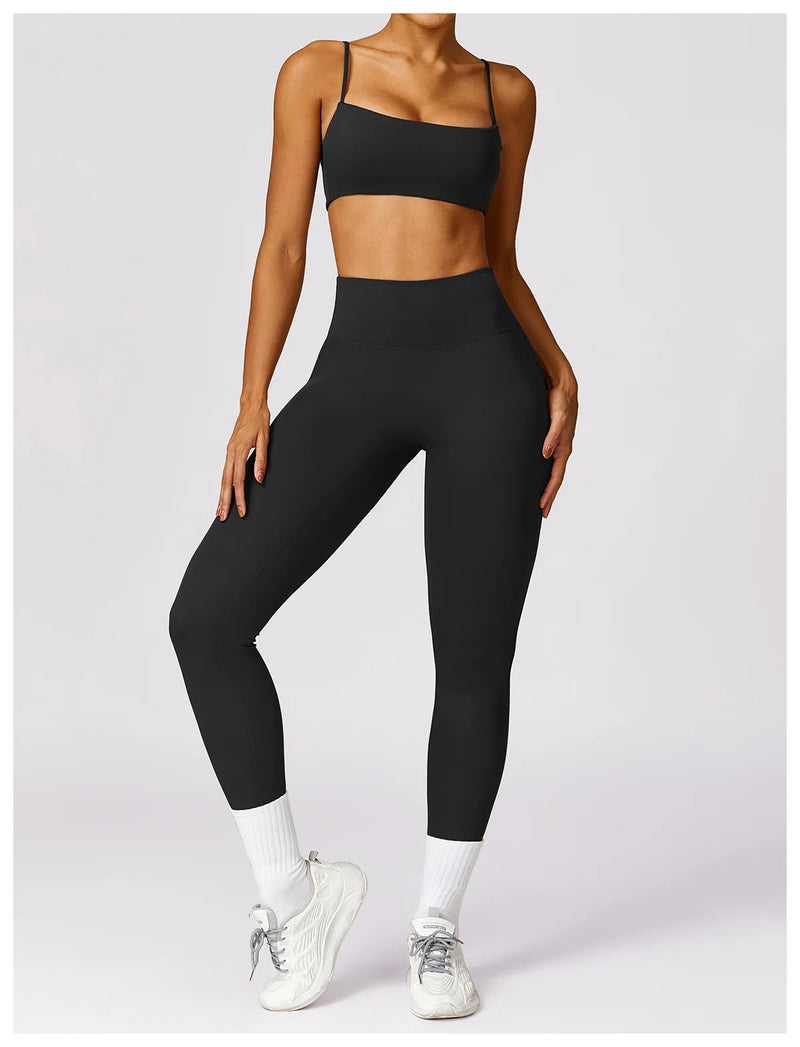 Sexy Fitness Treino Mulheres Conjunto de Ioga Treino Sem Costura Sportswear Roupas de Ginástica Sutiã Esportivo Top Leggings de Cintura Alta Ternos Esportivos