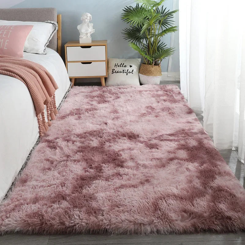 Tapete cinza para sala de estar Tapete de pelúcia Cama Quarto Chão Tapetes fofos Antiderrapantes Tapetes de decoração para casa Tapetes de veludo macio Cobertor de quarto infantil
