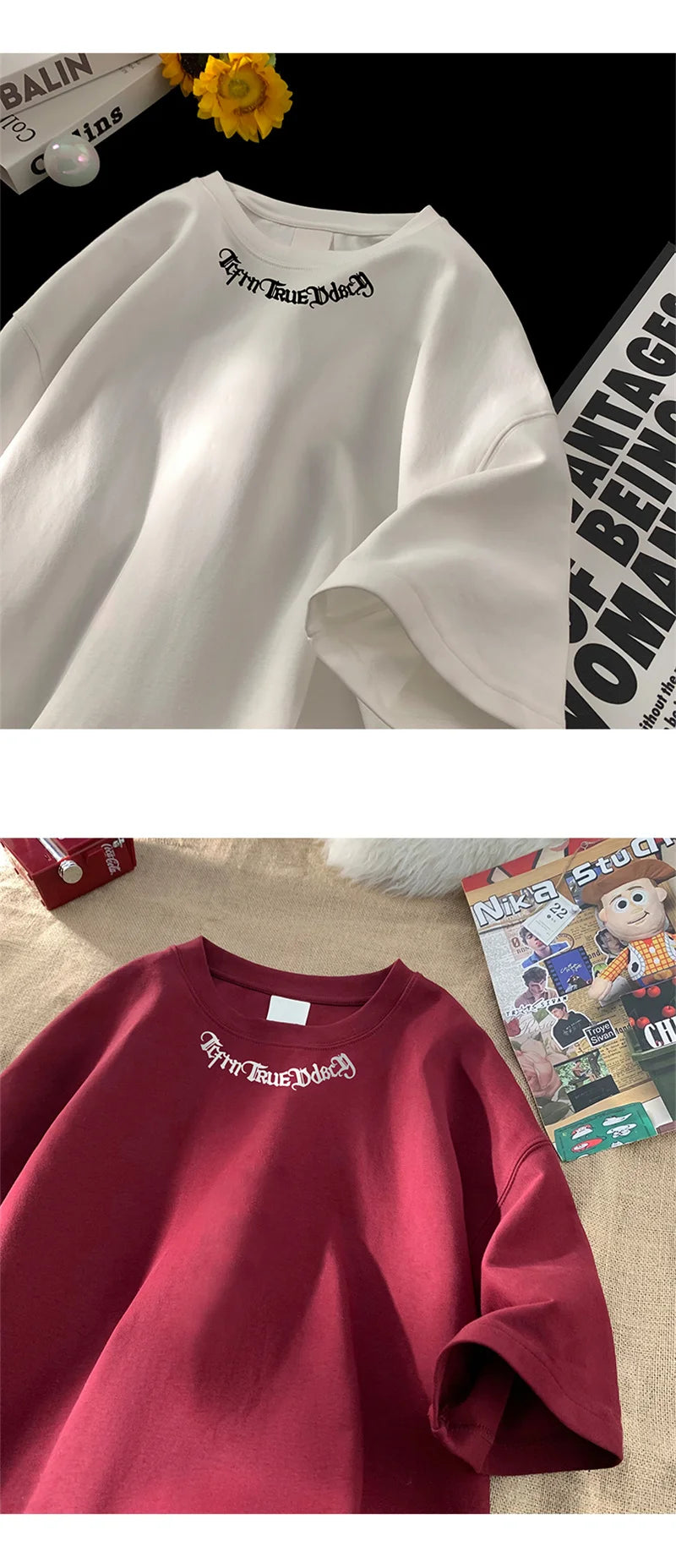 Camisetas grandes masculinas, camiseta branca de algodão 5XL para homens, casual, verão, moda, estampa de letras, gola, camisetas, roupas masculinas