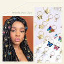 20 Peças Presilhas de Trança Borboleta Acessórios de Cabelo com Cristais Pingentes de Borboletas Coloridas Charme Pérola Brilhante Acessórios de Cabelo