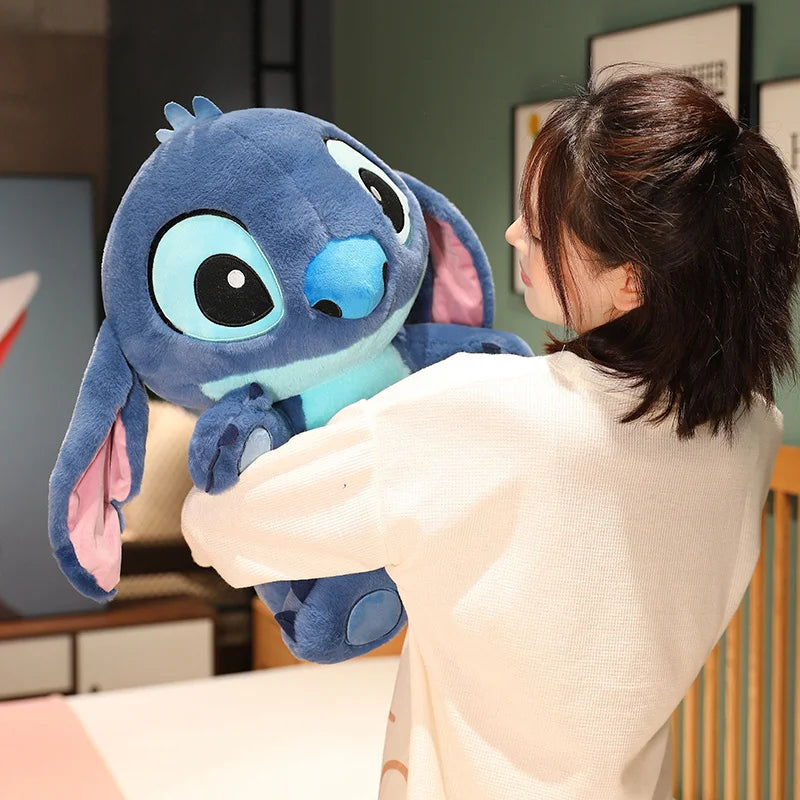 Miniso Kawaii Disney Lilo & Stitch Brinquedo de Pelúcia Kawaii Soft Blue Purple Elf Disney Lilo & Stitch Boneco de Pelúcia Anime Filme Presente de Natal