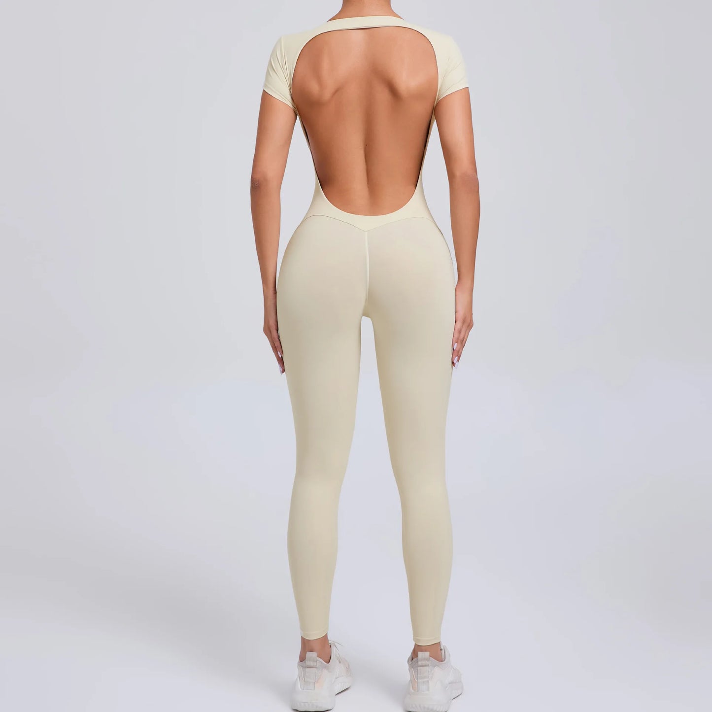 Sexy Mangas Compridas Terno Feminino Macacão Secagem Rápida Roupas de Ioga Treino Bodysuits Backless Esportes Macacão Mulheres Ginásio