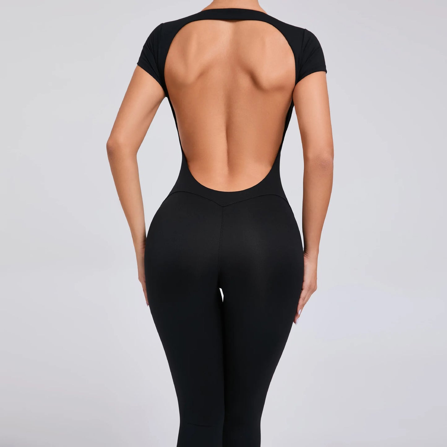 Sexy Mangas Compridas Terno Feminino Macacão Secagem Rápida Roupas de Ioga Treino Bodysuits Backless Esportes Macacão Mulheres Ginásio