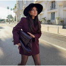 Bornladies Outono Inverno Cintura Fina Chic Blazer Casacos Senhoras Escritório Senhoras Trespassado Moda Ternos Jaqueta Roupas Femininas