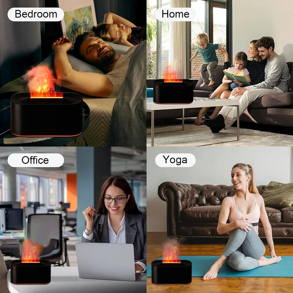 Humidificador de Aromas com Chama Difusor