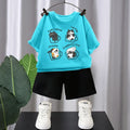 Verão Meninos Algodão T-shirts 5-12T Café Gatos Impresso Tops Cool Kids Tees Manga Curta Crianças Tops de Alta Qualidade Roupas Infantis