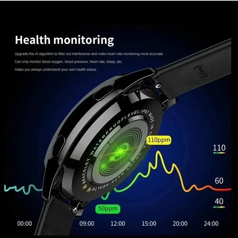 Relógio Inteligente Xiaomi NFC 2024 para Chamadas Bluetooth à Prova d'Água, Relógio Inteligente Masculino e Feminino, Bracelete Fitness com Face de Relógio Personalizada