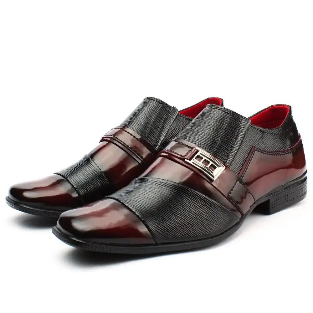Homens Sapatos Social Luxo Moderno Confortável Sintético Duas Cores Detalhe Metal Calce Fácil Moda Elegante