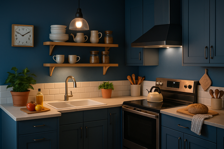 casa-cozinha, faz com o fundo da tamb azul