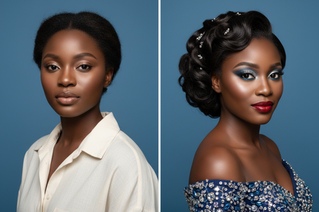 MELHORE O ATES E DEPOS SO QUE USA UMA MULHER NEGRA E USA A COR AZUL DE FUNDO 